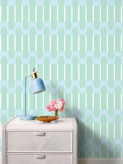 Premium Vector  Blue white striped wallpaper vertical lines pattern  background vector illustration